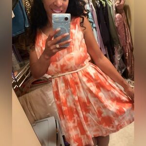 Calvin Klein Coral and White Dress